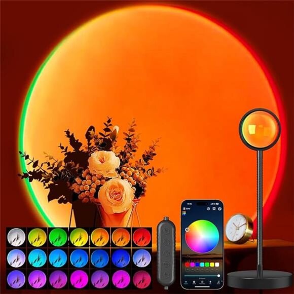 Sunset Lamp Projector with APP & Button Control, 360 Degree Rotation Multiple - Picture 7 of 7
